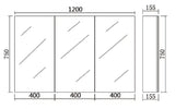 Pvc Shaving Cabinet 1200*750*155mm Poseidonbk