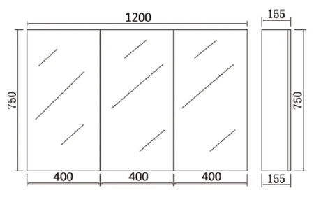 Pvc Shaving Cabinet 1200*750*155mm Poseidonbk