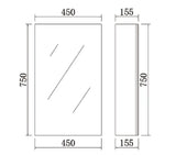 Pvc Shaving Cabinet 450*750*155mm Poseidonbk