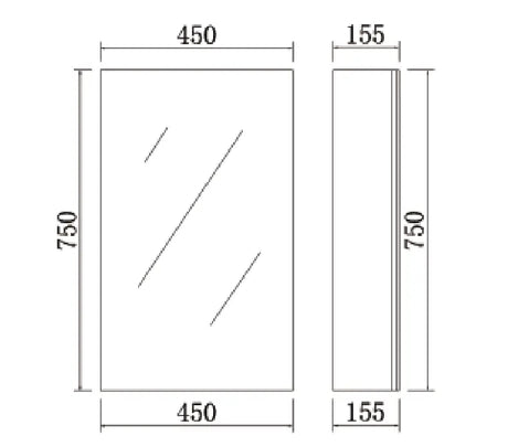 Pvc Shaving Cabinet 450*750*155mm Poseidonbk