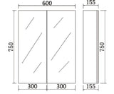 Pvc Shaving Cabinet 600*750*155mm Poseidonbk