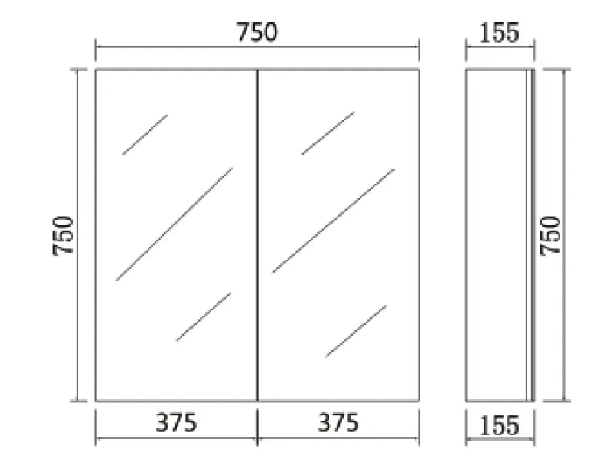 Pvc Shaving Cabinet 750*750*155mm Poseidonbk
