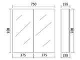Pvc Shaving Cabinet 750*750*155mm Poseidonbk