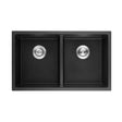 Matte Black Double Bowl Quartz Sink 813*457*241mm Poseidonbk