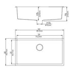 Matte Black Single Bowl Quartz Sink 810*460*226mm Poseidonbk