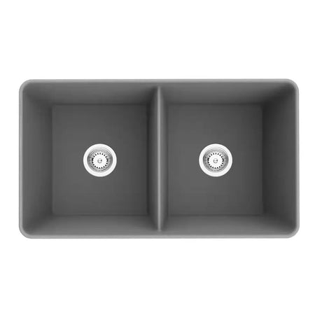 Double Bowl Quartz Butler sink 838*482*262mm | Matte White - Matte Black - Matte Grey Poseidonbk