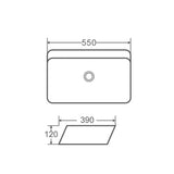 Qtro 55 Counter-top Rectangular Basin at Angle mercioaustralia