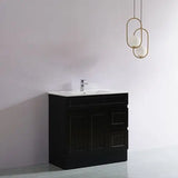 ACACIA SHAKER Matte Black PVC Floor Vanity 900mm Poseidon