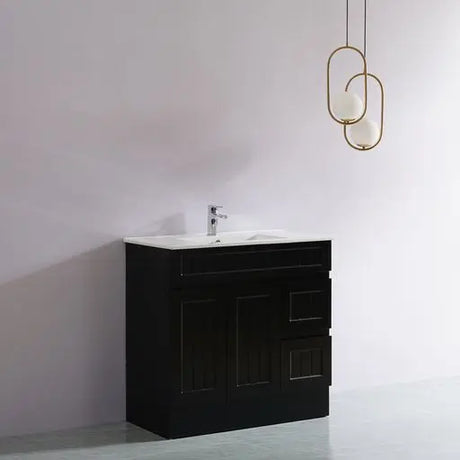 ACACIA SHAKER Matte Black PVC Floor Vanity 900mm Poseidon