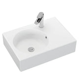 Reba Left Bowl Wall Basin, 1 Tap Hole fienza