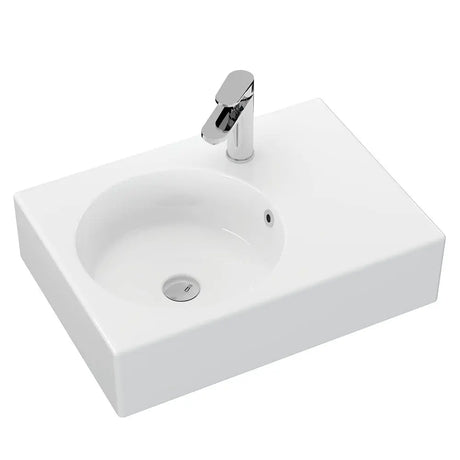 Reba Left Bowl Wall Basin, 1 Tap Hole fienza