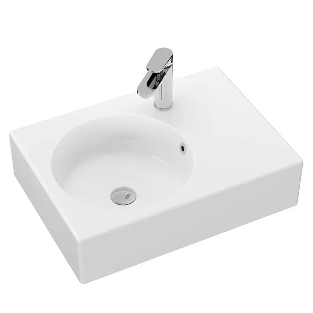 Reba Left Bowl Wall Basin, 1 Tap Hole fienza