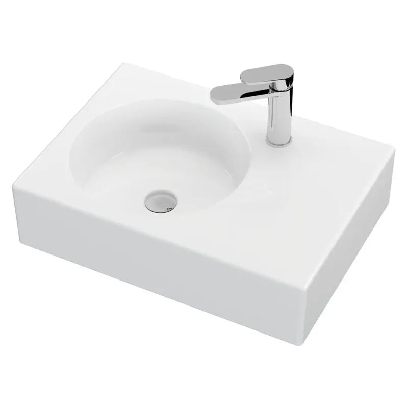 Reba Left Bowl Wall Basin, 1 Tap Hole fienza