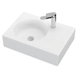Reba Left Bowl Wall Basin, 1 Tap Hole fienza