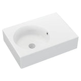 Reba Left Bowl Wall Basin, No Tap Hole fienza