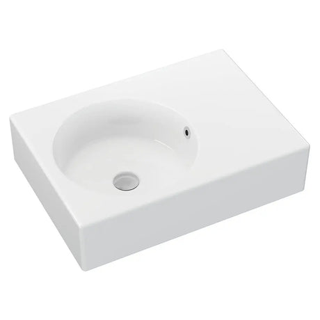 Reba Left Bowl Wall Basin, No Tap Hole fienza