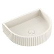 Valentina Fluted Arch Concrete Wall Basin, Warm White fienza