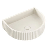 Valentina Fluted Arch Concrete Wall Basin, Warm White fienza