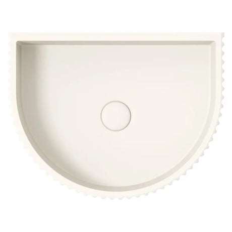 Valentina Fluted Arch Concrete Wall Basin, Warm White fienza