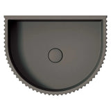 Valentina Fluted Arch Concrete Wall Basin, Warm Grey fienza
