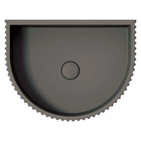 Valentina Fluted Arch Concrete Wall Basin, Warm Grey fienza