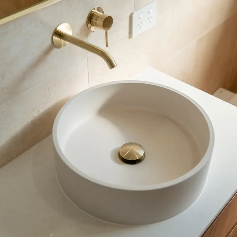Jada Round Concrete Above Counter Basin, Warm White fienza