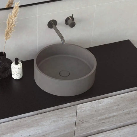 Jada Round Concrete Above Counter Basin, Warm Grey fienza