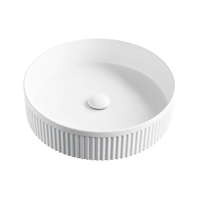 Eleanor Round Above Counter Fluted Basin, Matte White fienza