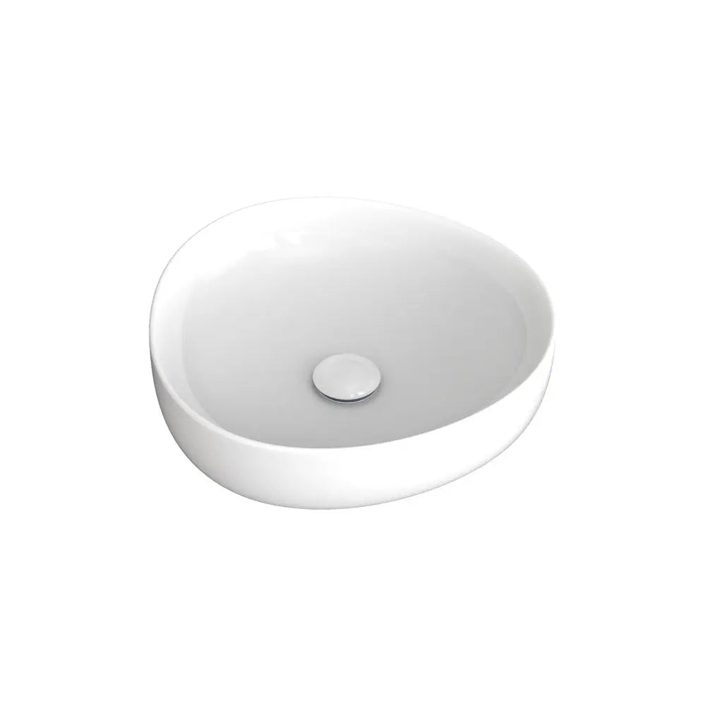 Pebble Small Above Counter Basin, Gloss White fienza