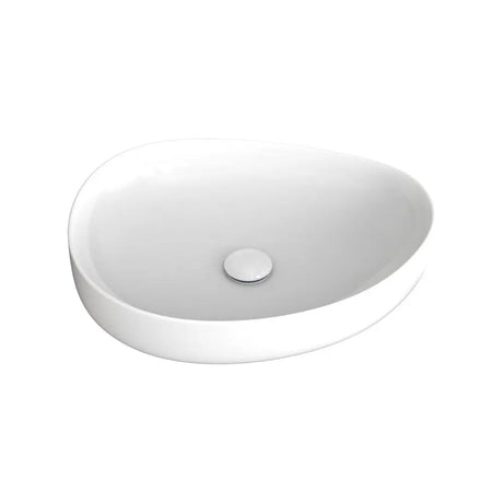Pebble Medium Above Counter Basin, Gloss White fienza