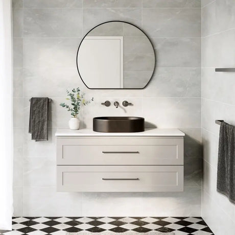 Aluca Pill Above Counter Basin, Matte Black fienza