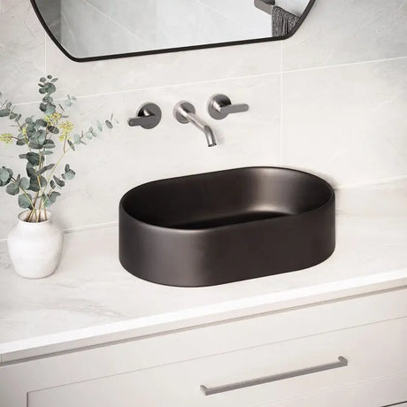 Aluca Pill Above Counter Basin, Matte Black fienza