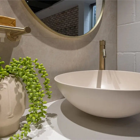Aluca Above Counter Basin, Matte Khaki fienza