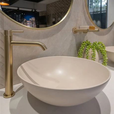 Aluca Above Counter Basin, Matte Khaki fienza