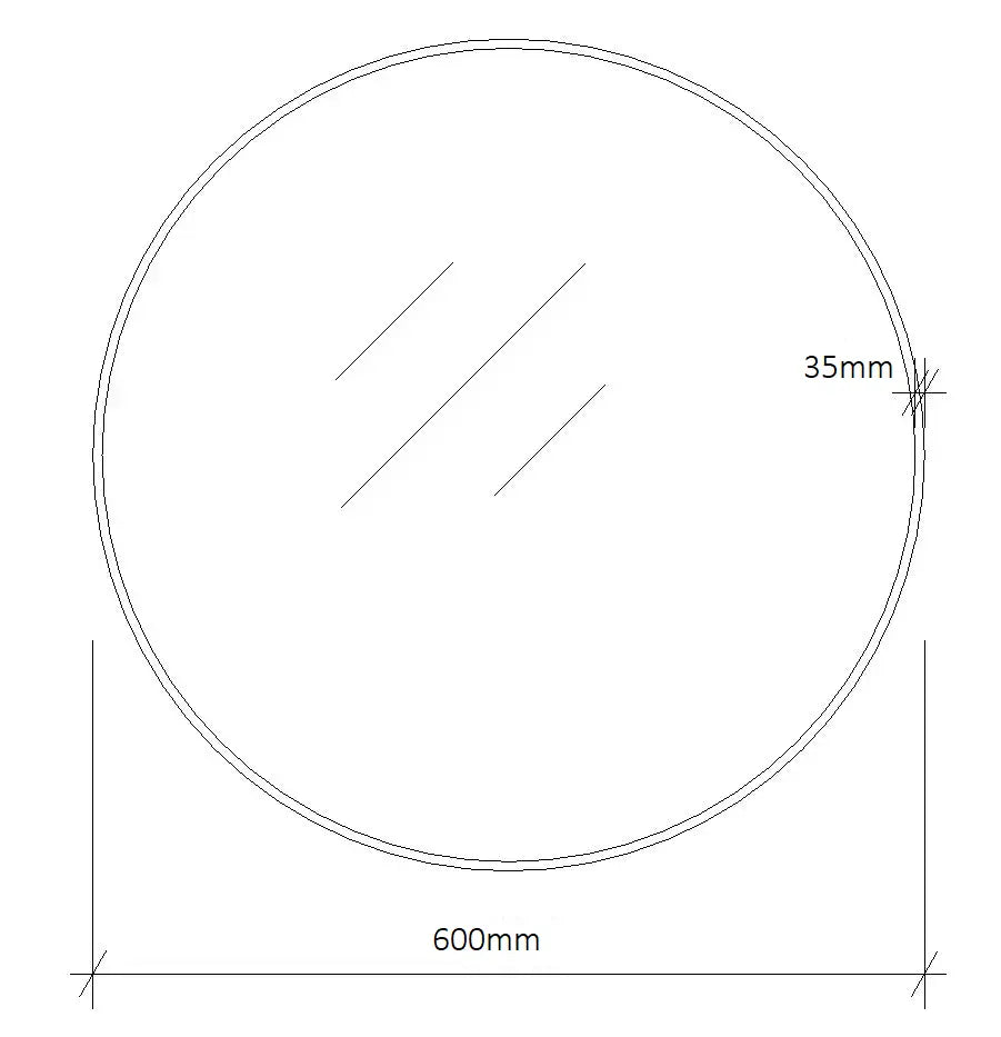 Steel Frame 600mm Round Mirror - Matt Black mercioaustralia