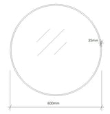 Steel Frame 600mm Round Mirror - Matt Black mercioaustralia