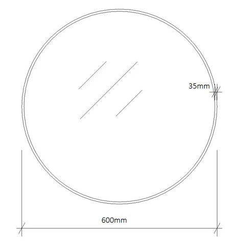 Steel Frame 600mm Round Mirror - Matt Black mercioaustralia