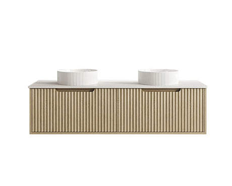 Fluted Rhea 1500mm Wall-Hung Cabinet - Natural Oak mercioaustralia