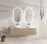 Fluted Rhea 1500mm Wall-Hung Cabinet - Natural Oak mercioaustralia