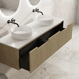 Fluted Rhea 1500mm Wall-Hung Cabinet - Natural Oak mercioaustralia