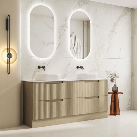 Fluted Rhea 1800mm Freestanding Cabinet - Natural Oak mercioaustralia