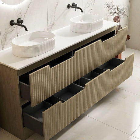 Fluted Rhea 1800mm Freestanding Cabinet - Natural Oak mercioaustralia