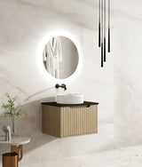 Fluted Rhea 600mm Wall-Hung Cabinet - Natural Oak mercioaustralia