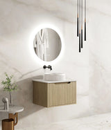 Fluted Rhea 600mm Wall-Hung Cabinet - Natural Oak mercioaustralia