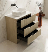 Fluted Rhea 750mm Freestanding Cabinet - Natural Oak mercioaustralia