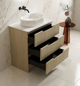 Fluted Rhea 750mm Freestanding Cabinet - Natural Oak mercioaustralia