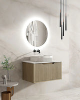 Fluted Rhea 750mm Wall-Hung Cabinet - Natural Oak mercioaustralia