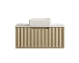 Fluted Rhea 900mm Wall-Hung Cabinet - Natural Oak mercioaustralia