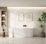 Rose V-Groove Corner Bathtub - Matt White mercioaustralia