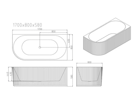 Rose V-Groove Corner Bathtub - Matt White mercioaustralia